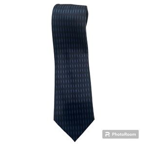 Pronto Uomo blue and navy diamond print 100% silk tie